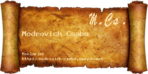Modrovich Csaba névjegykártya